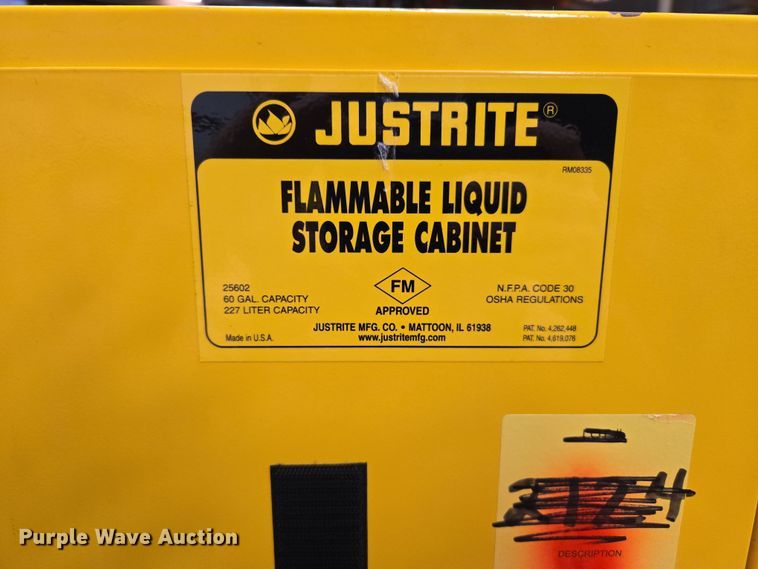 image for item DW8542 (2) Justrite flammable storage cabinets