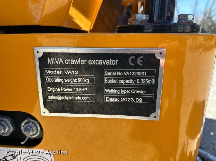 image for item DW8619 2023 Miva VA12 mini excavator