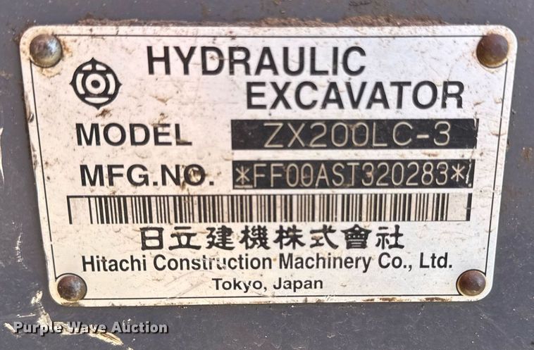 image for item DZ3991 2008 Hitachi ZX200LC-3 excavator
