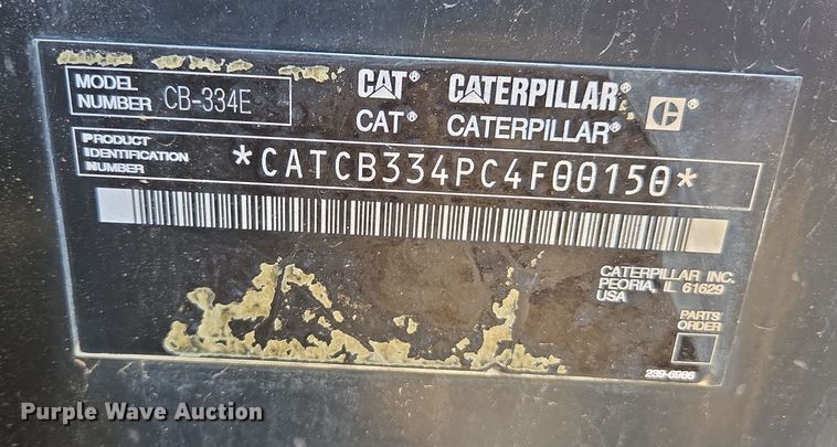 image for item EC0872 2004 Caterpillar CB-334E double drum vibratory roller