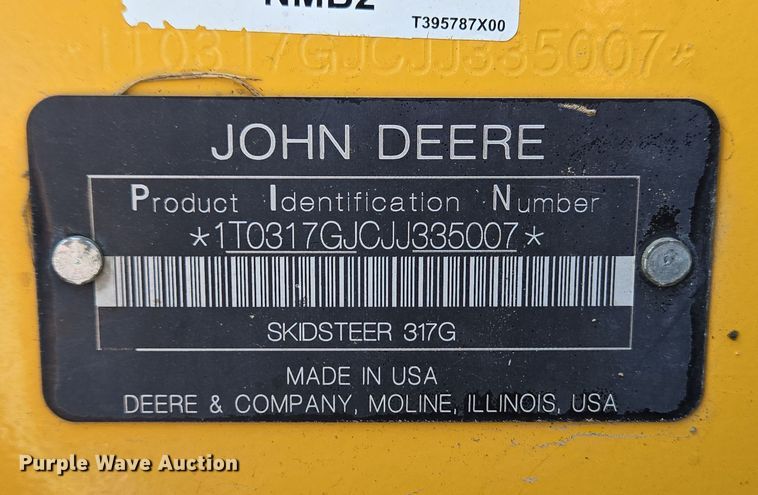 image for item EC4028 2018 John Deere 317G tracked skid steer loader