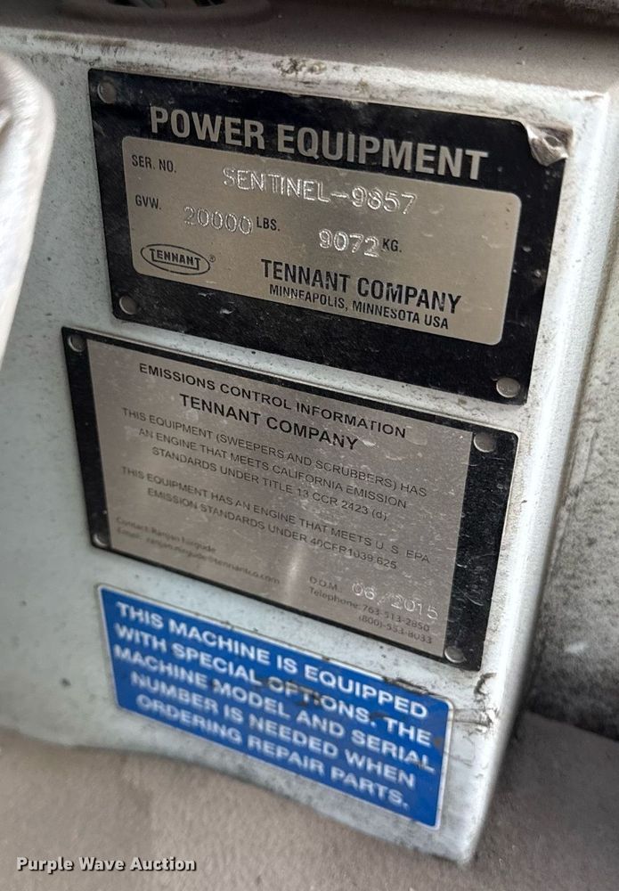 image for item ED3983 2015 Tennant Sentinel street sweeper