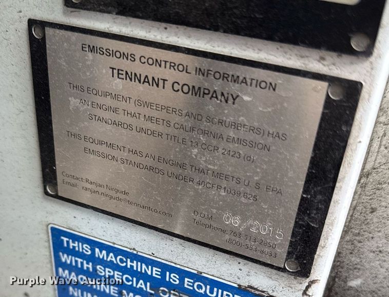 image for item ED3983 2015 Tennant Sentinel street sweeper