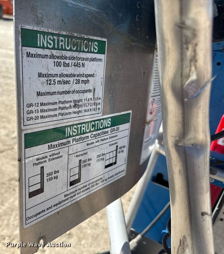 image for item ED3991 Genie GR-20 vertical lift