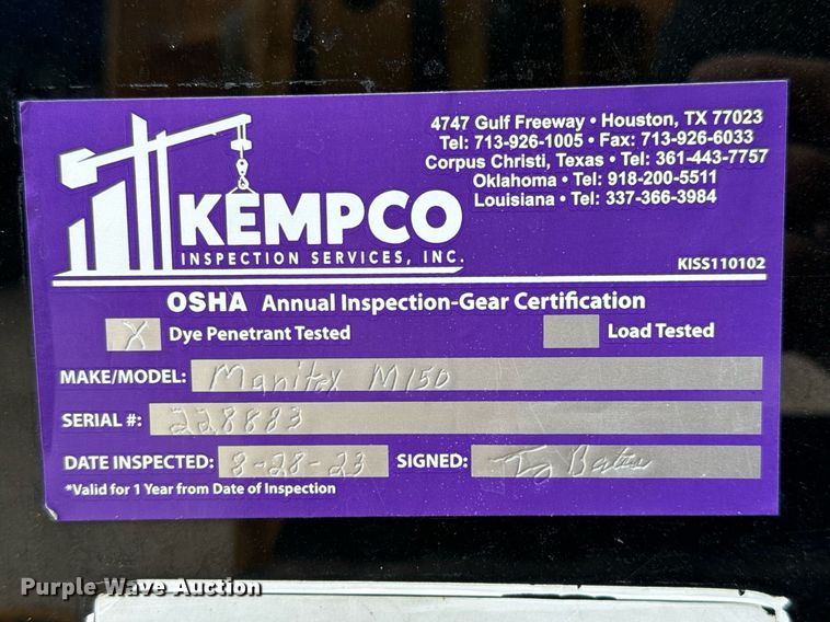 image for item ED5563 Manitex M-150 crane