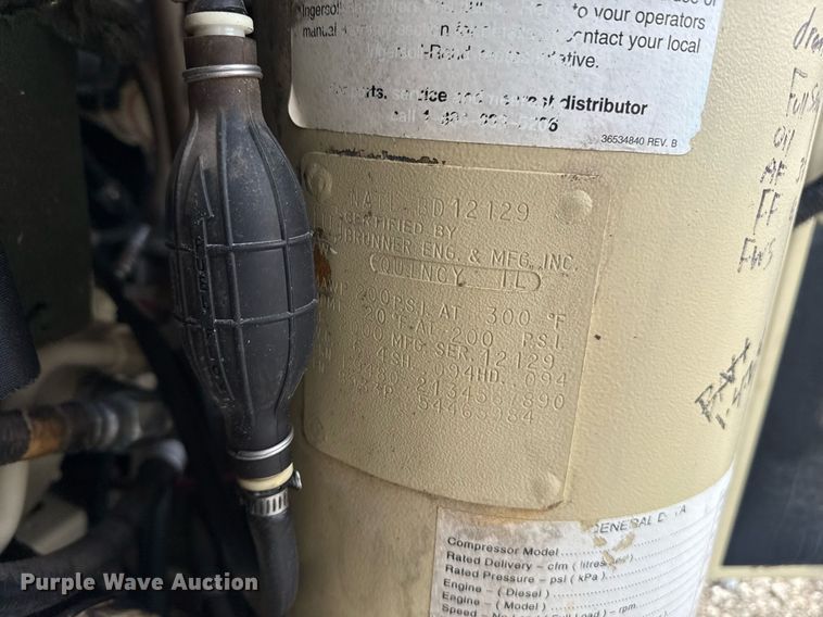 image for item EG2609 Ingersoll Rand P185WJD air compressor