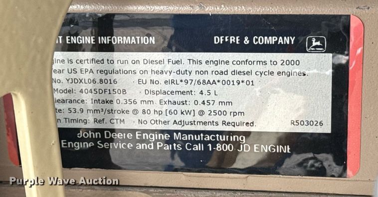 image for item EG2609 Ingersoll Rand P185WJD air compressor