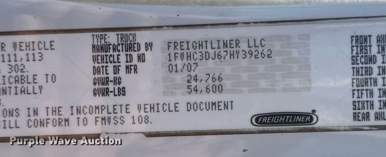 image for item EG2620 2007 Freightliner Business Class M2 Crew Cab crane truck