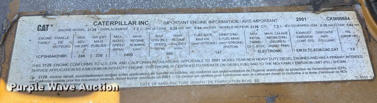 image for item EG2621 2001 Freightliner FL80 digger derrick truck