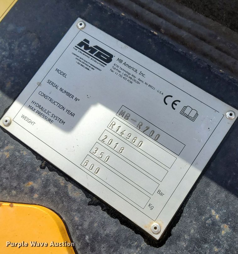 image for item EH0205 2018 MB America MB-R700 drum cutter