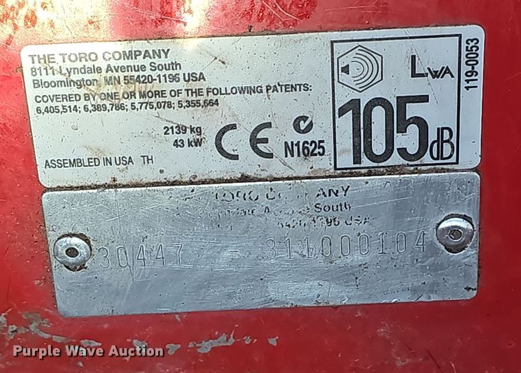 image for item EH8723 2011 Toro Groundsmaster 4110-D lawn mower