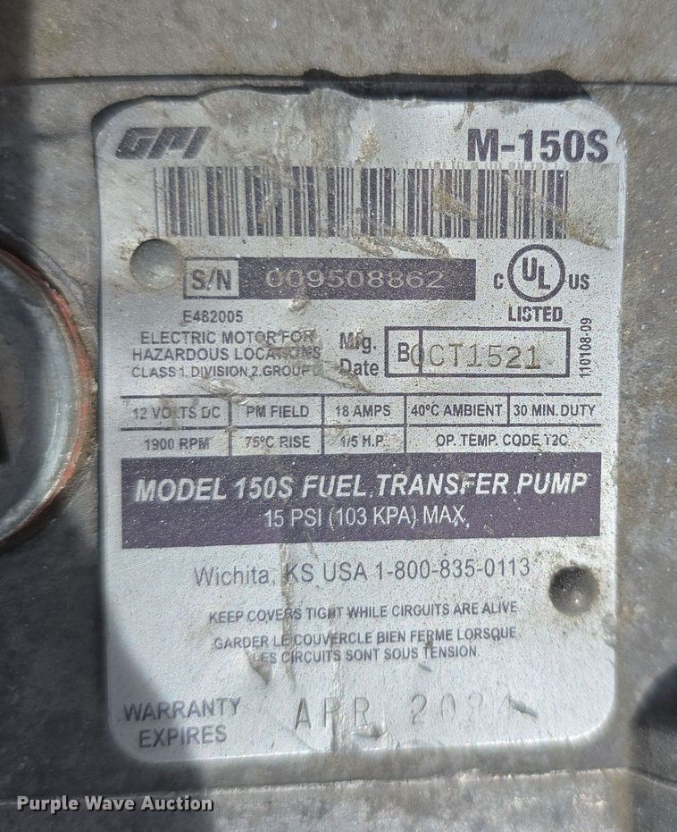 image for item EH8748 2019 Western Global Trans Cube 20TCG-GLB auxiliary fuel tank