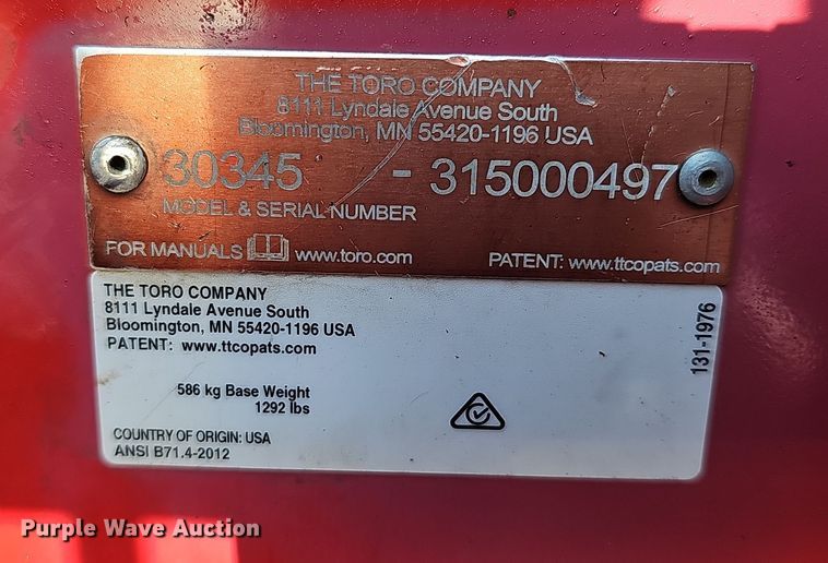 image for item EH8766 2015 Toro Groundsmaster 3280-D lawn mower