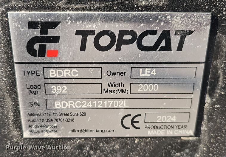 image for item EH8769 2024 Topcat BDRC skid steer boom mower