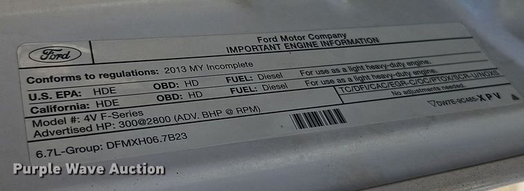 image for item EI8869 2013 Ford F550 XL Super Duty utility / service truck