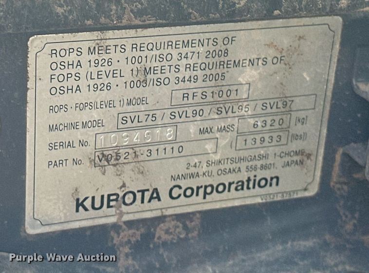 image for item EK0463 2023 Kubota SVL97-2 tracked skid steer loader