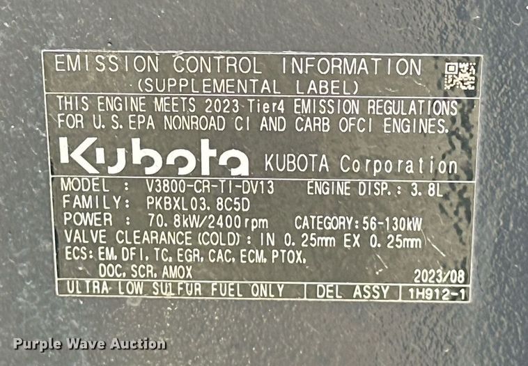 image for item EK0463 2023 Kubota SVL97-2 tracked skid steer loader