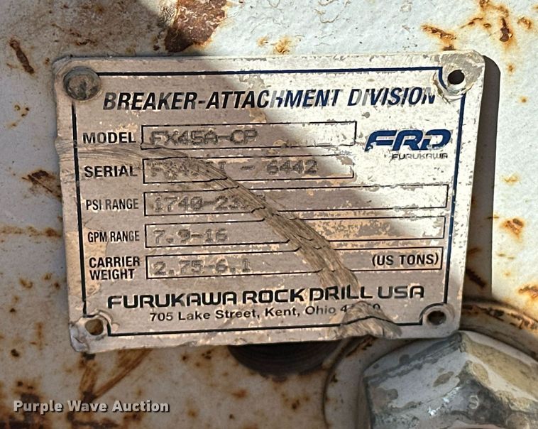 image for item EK0483 FRD FX45A-CP skid steer breaker