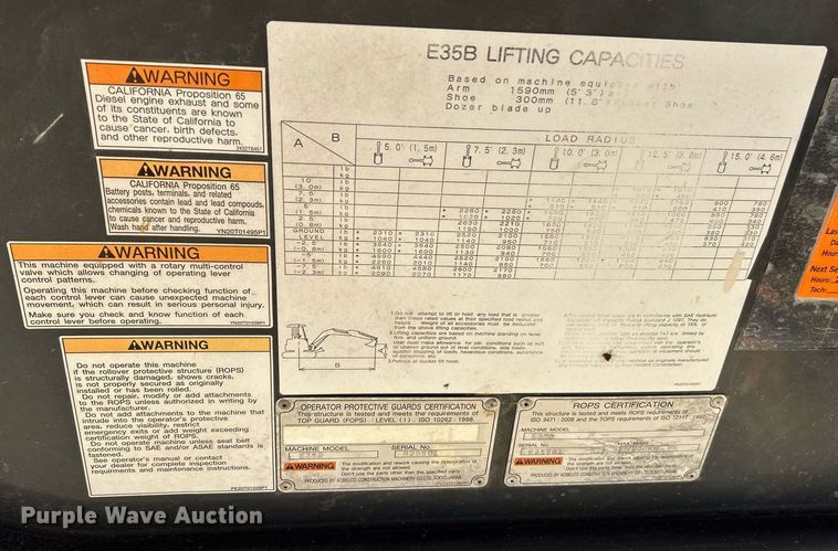 image for item EK2723 2012 New Holland E35B mini excavator