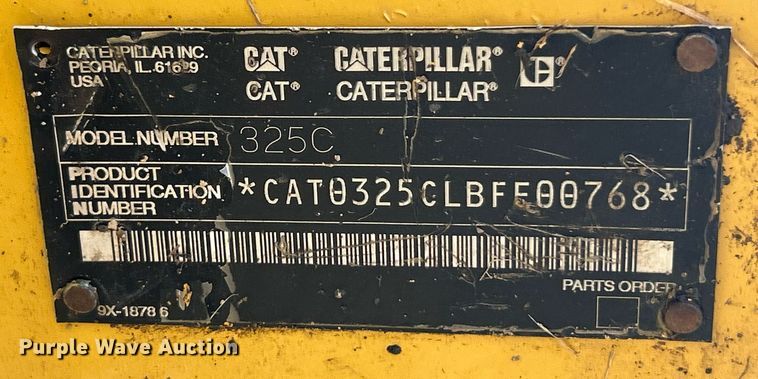 image for item EK2737 2003 Caterpillar 325C L excavator