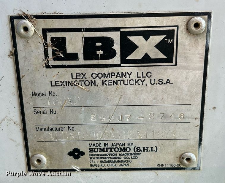 image for item EK2738 2007 Link-Belt 160X2 excavator