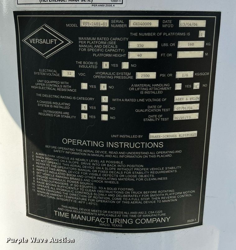 image for item EK2740 2012 Dodge Ram 5500 bucket truck