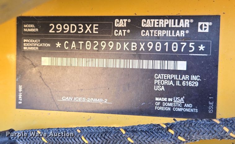 image for item EL5686 2020 Caterpillar 299D3 XE forestry tracked skid steer loader