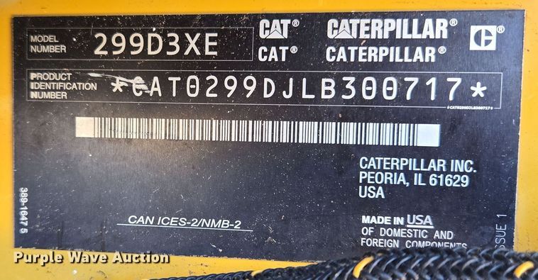 image for item EL5688 2020 Caterpillar 299D3 XE forestry tracked skid steer loader