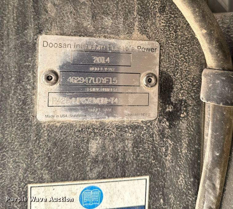 image for item EM3578 2014 Doosan P425 HP375 air compressor