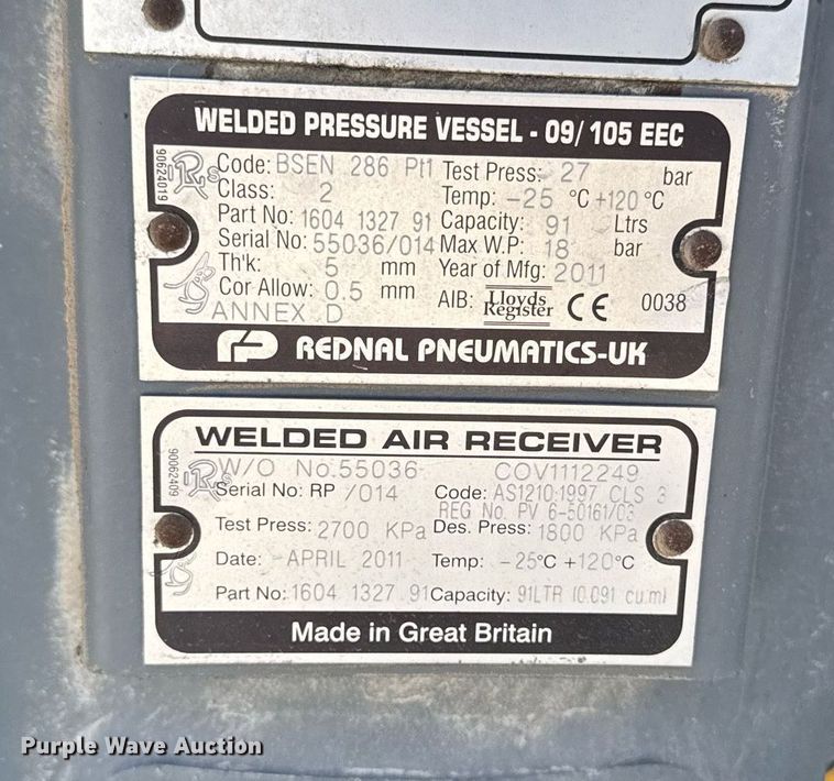 image for item EM3581 2011 Atlas Copco XAS750 CD6 air compressor