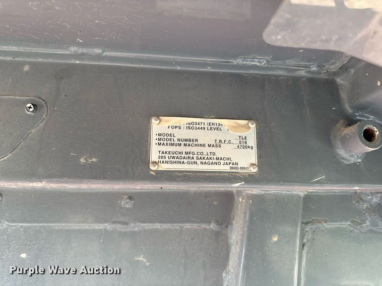 image for item EM3590 2018 Takeuchi TL8 tracked skid steer loader