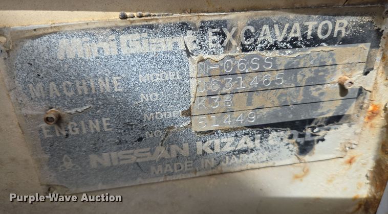 image for item EM6006 Nissan N-06SS mini excavator