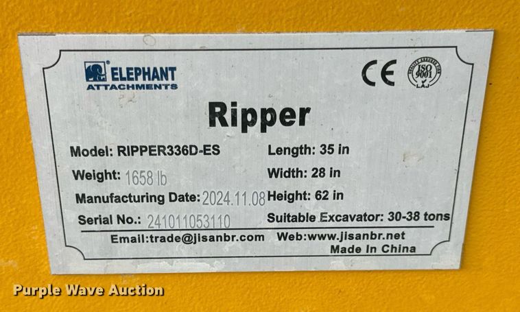 image for item EN5197 2024 Elephant Attachments RIPPER336D-ES excavator ripper tooth