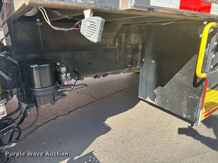 image for item EN6001 2010 Hino 268 flatbed truck with crash attenuator