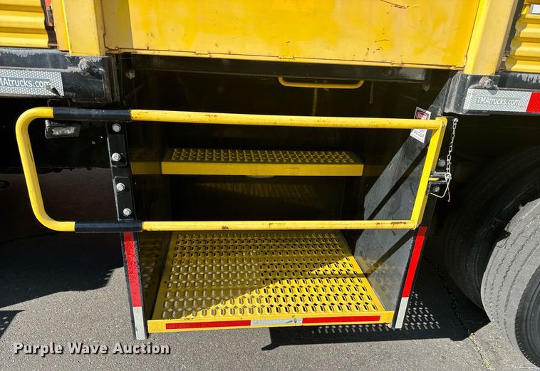 image for item EN6001 2010 Hino 268 flatbed truck with crash attenuator