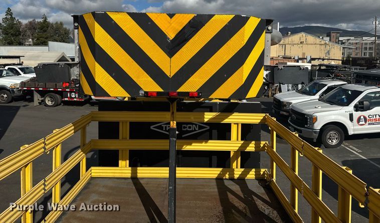 image for item EN6001 2010 Hino 268 flatbed truck with crash attenuator