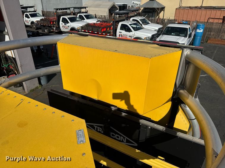 image for item EN6001 2010 Hino 268 flatbed truck with crash attenuator