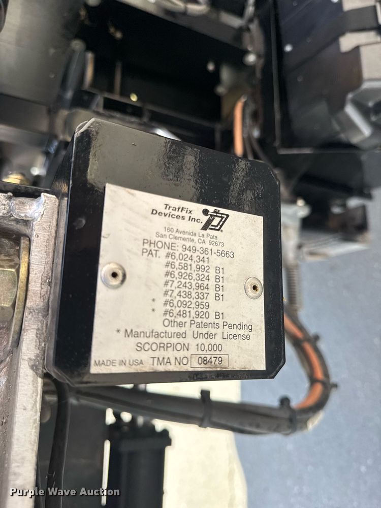 image for item EN6001 2010 Hino 268 flatbed truck with crash attenuator