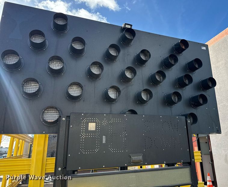 image for item EN6001 2010 Hino 268 flatbed truck with crash attenuator