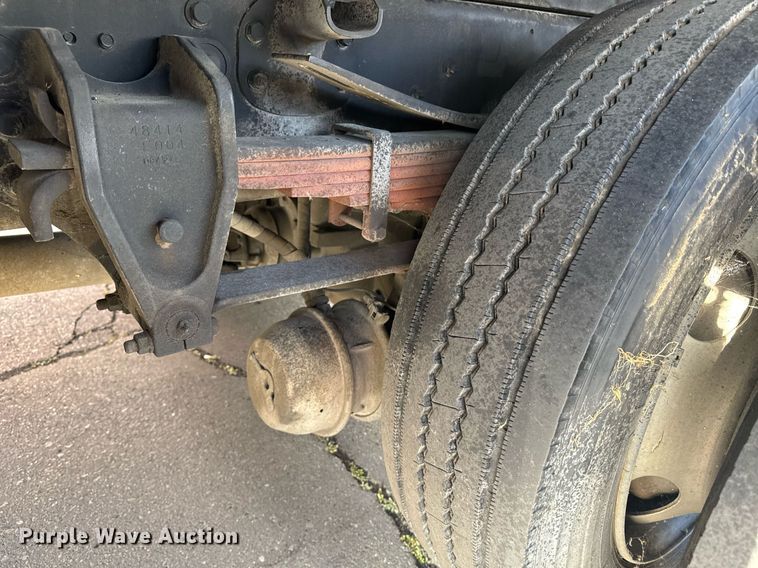 image for item EN6001 2010 Hino 268 flatbed truck with crash attenuator