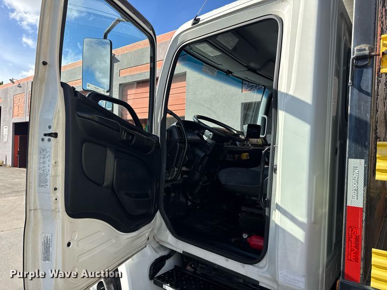 image for item EN6001 2010 Hino 268 flatbed truck with crash attenuator