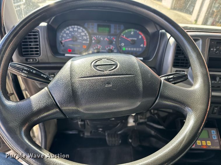 image for item EN6001 2010 Hino 268 flatbed truck with crash attenuator