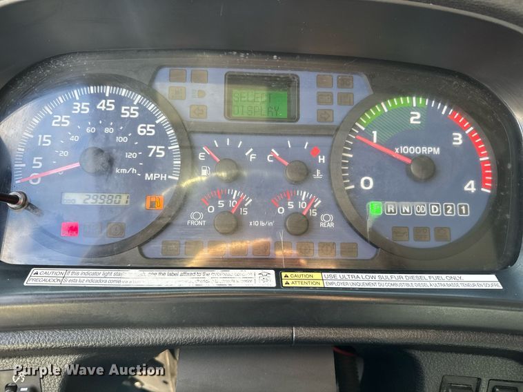 image for item EN6001 2010 Hino 268 flatbed truck with crash attenuator