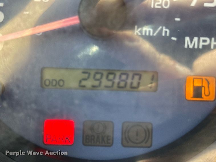 image for item EN6001 2010 Hino 268 flatbed truck with crash attenuator