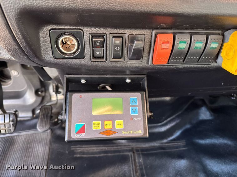 image for item EN6001 2010 Hino 268 flatbed truck with crash attenuator