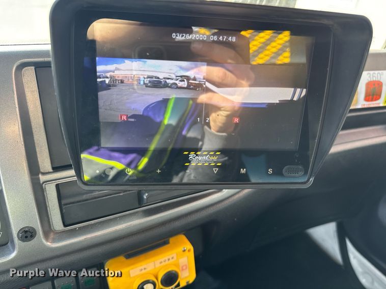 image for item EN6001 2010 Hino 268 flatbed truck with crash attenuator