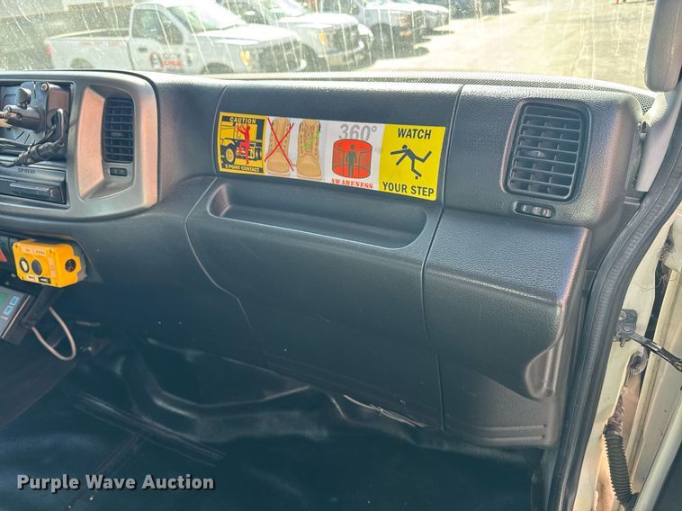 image for item EN6001 2010 Hino 268 flatbed truck with crash attenuator