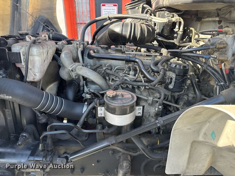 image for item EN6001 2010 Hino 268 flatbed truck with crash attenuator