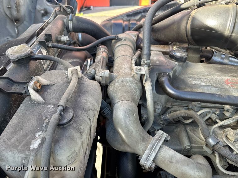 image for item EN6001 2010 Hino 268 flatbed truck with crash attenuator