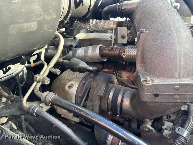 image for item EN6001 2010 Hino 268 flatbed truck with crash attenuator